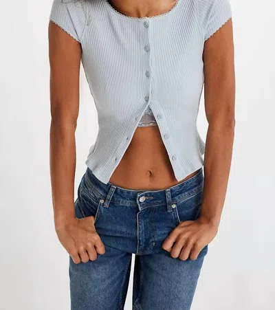 Free People Most Wanted Cap Sleeve Cardigan In Baby Blue