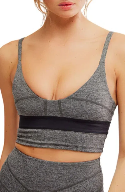 Free People Mountain Colorblock Crop Camisole In Black Combo