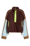 Free People Fp Movement Mountain High Fleece Half Zip Pullover In Brown