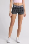 Free People Mountain High Knit Bike Shorts In Black Combo