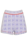Free People Mountain High Knit Bike Shorts In Blueberry Combo