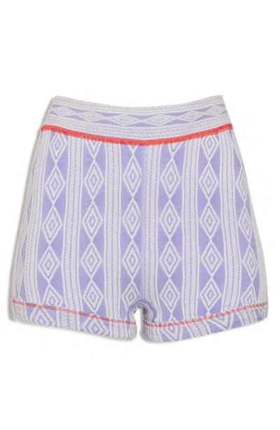 Free People Mountain High Knit Bike Shorts In Blueberry Combo