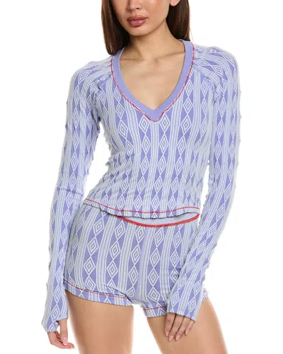 Free People Mountain High Layer Top In Blue