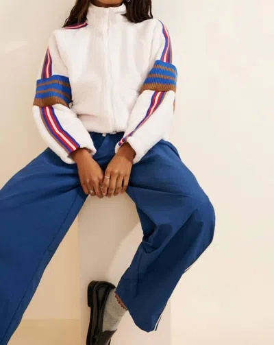 Free People Mountain High Sporty Logo Sweatshirt In Ivory Combo In White