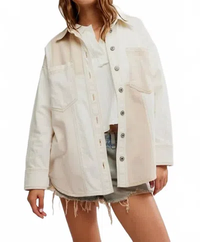 Free People Mountain Roads Shirt In Ivory Mixed In White