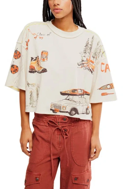 Free People Mountain View Graphic T-shirts In White