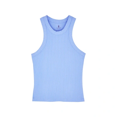 Free People Movement Blissed Out Ribbed Jersey Tank In Blue