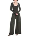 Free People Hot Shot Wide Leg Long Sleeve Jumpsuit In Green