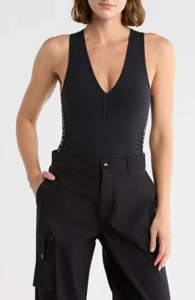 Free People Movement Never Better Logo Bodysuit In Black