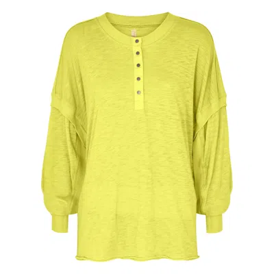 Free People Movement One Up Slubbed Cotton-blend Top In Yellow