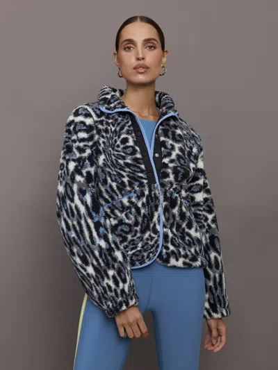 Free People Movement Rocky Ridge Pullover In Blue Cheetah