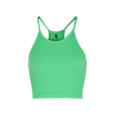 Free People Movement Run Green Ribbed Jersey Bra Top In Bright Green