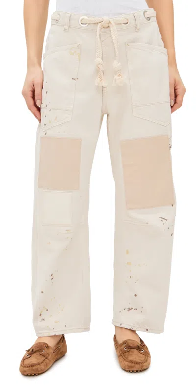 FREE PEOPLE MOXIE BARREL JEANS WHITE