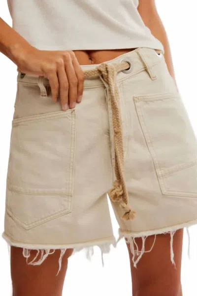 Free People Moxie Denim Shorts In White