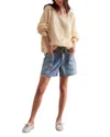 Free People Moxie Distressed High Waist Denim Cutoff Shorts In Truest Blue