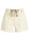 Free People Moxie Drawstring Denim Shorts In White