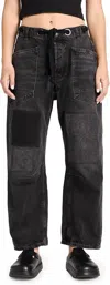Free People Moxie Low Rise Drawstring Barrel Leg Jeans In Gray