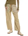 Free People Moxie Low Slung Pull-on Barrel Jeans In Cowboy In Green