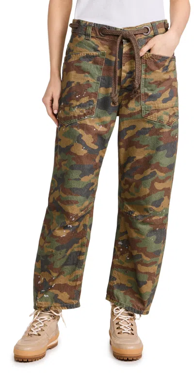 Free People Moxie Print Pants In Green Multi Combo