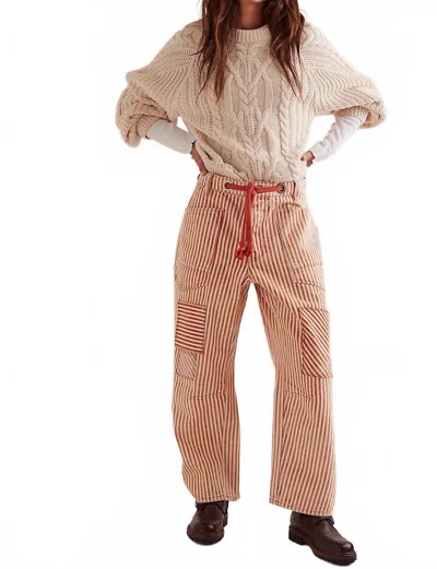Free People Moxie Railroad Low Slung Jeans In Citrus In Multi