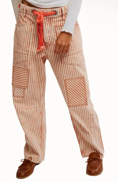 Free People Moxie Railroad Low Slung Jeans In Citrus