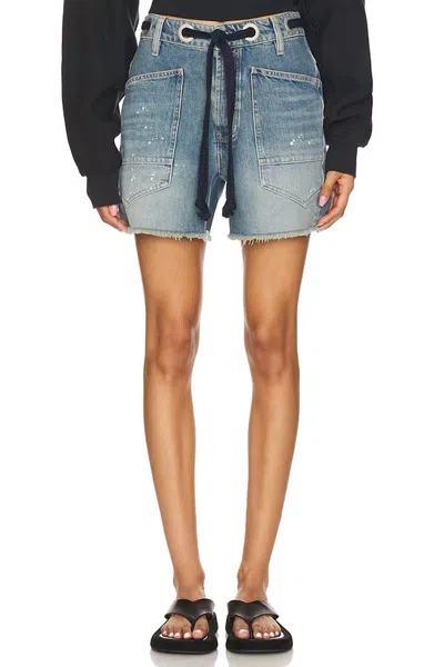 Free People Moxie Jean Shorts In Timeless Blue