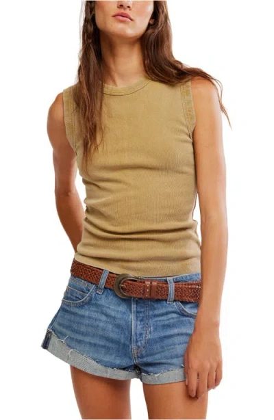 Free People Murphy Cotton Tank In Green