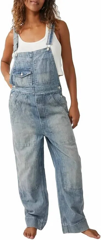 Free People Murphy Utility Overall In Jackson Blue