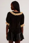 Free People My Love Blouse In Blk Combo In Multi