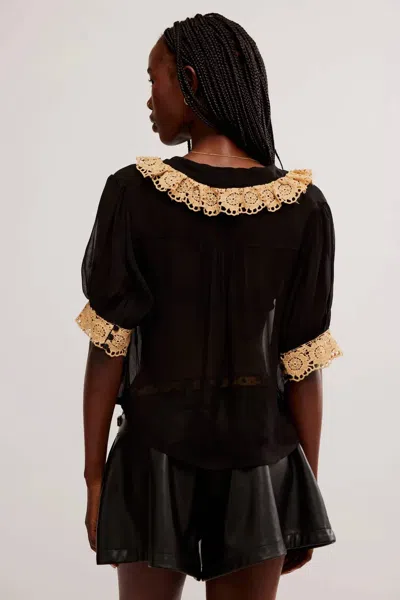 Free People My Love Blouse In Blk Combo In Multi