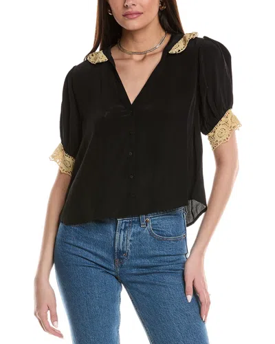 Free People My Love Blouse Solid Blouse In Black