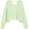 Free People My Time Layer Open Back Crop Top In Green