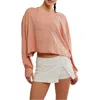 Free People My Time Layer Open Back Crop Top In Petal In Orange