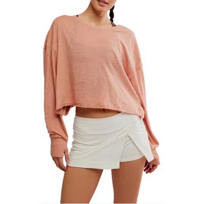 Free People My Time Layer Open Back Crop Top In Orange