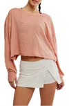 Free People My Time Layer Open Back Crop Top In Petal In Pink