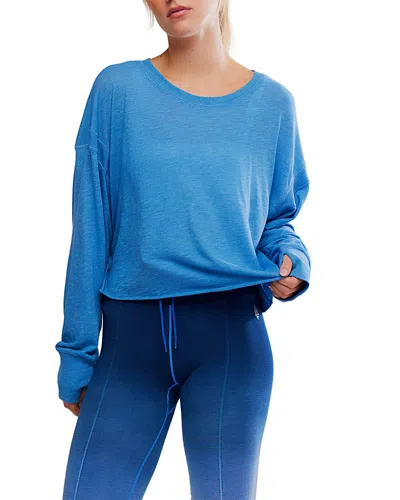 Free People Fp Movement My Time Layer Open Back Crop Top In Blue