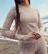 Free People Myoko Jacquard Base Layer Top In Snow Leopard Combo In Multi