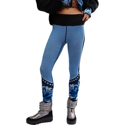 Free People Myoko Jacquard Leggings In Blue