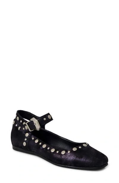 Free People Mystic Mary Jane Flats In Bright Navy Metallic