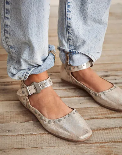 Free People Mystic Mary Jane Flats In Champagne In Silver