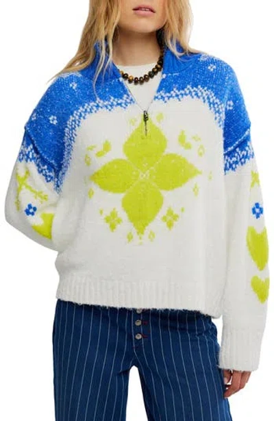 Free People Mythical Half Zip Pullover In Multi