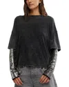 Free People Nellie Sequin Twofer Top In Black
