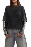 Free People Nellie Sequin Twofer Top In Black