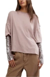 Free People Nellie Sequin Twofer Top In Mauve