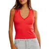 Free People Neria V Neck Tank In Tart Berry
