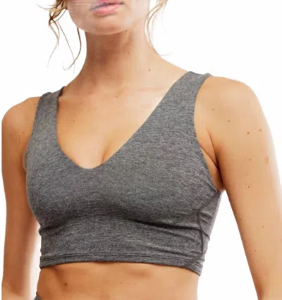Free People Never Better Crop Cami Top In Black Heather In Gray
