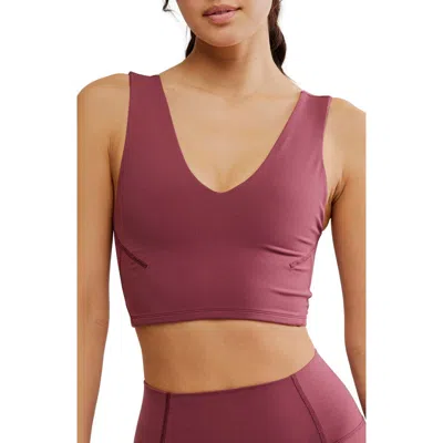 Free People Never Better Crop V-neck Tank In Pink