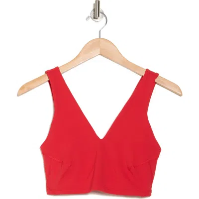 Free People Never Better Crop V-neck Tank In Dark Red