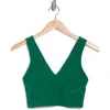 Free People Never Better Crop V-neck Tank In Heritage Green
