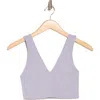 Free People Never Better Crop V-neck Tank In Platinum